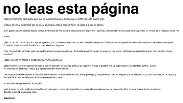 El poder estratégico del "NO" en publicidad.